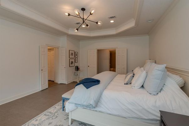 Bedroom, Interior, Pendant Lights, Recessed Lighting