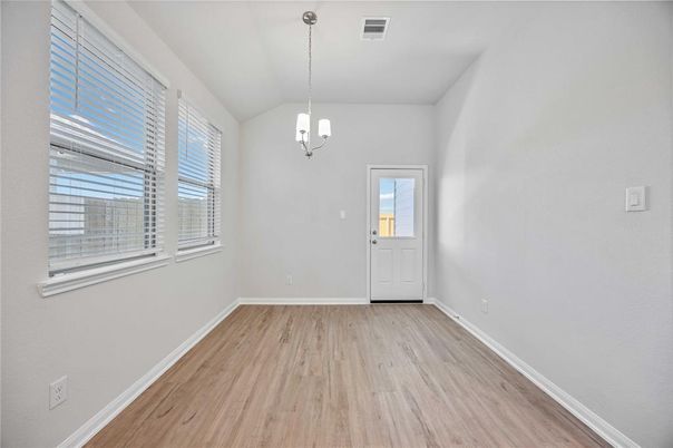 Empty room, Interior, Pendant Lights, Wood Texture Flooring