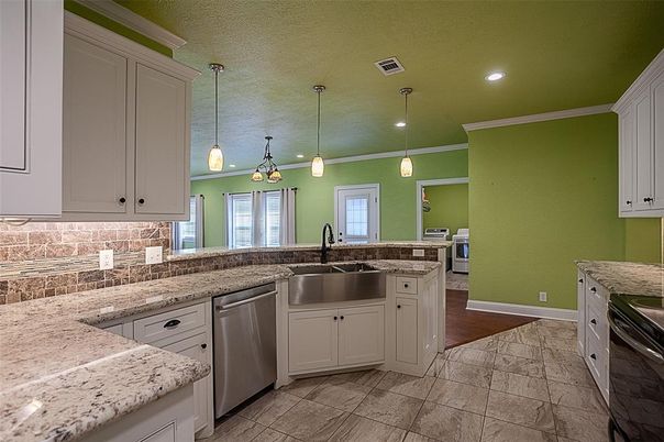 Interior, Kitchen, Pendant Lights, Recessed Lighting, Stainless Steel Appliances