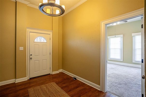 Empty room, Interior, Pendant Lights, Wood Texture Flooring