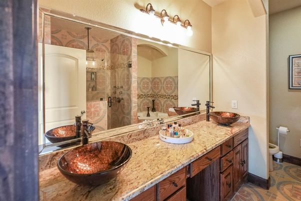 Bathroom, Dual Sink Vanities, Glass Shower, Interior