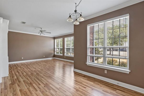 Chandelier, Empty room, Interior, Wood Texture Flooring