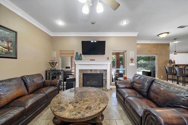 Fireplace, Interior, Living room, Recessed Lighting