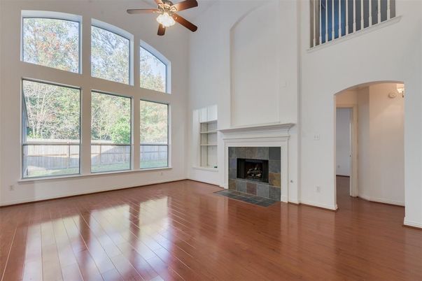 Empty room, Fireplace, Interior, Wood Texture Flooring