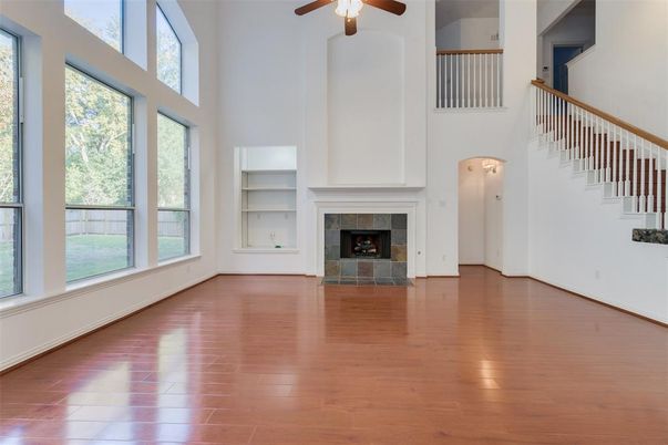 Fireplace, Interior, Wood Texture Flooring