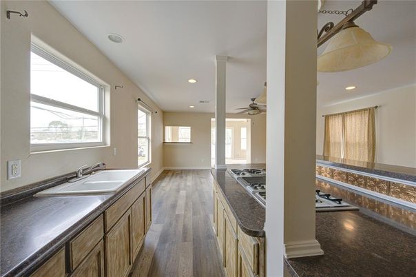 Interior, Kitchen, Recessed Lighting, Wood Texture Flooring