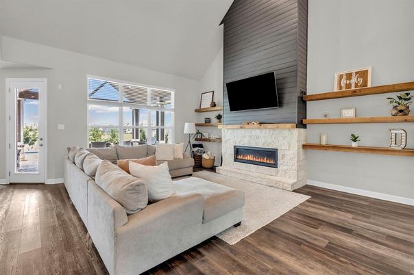 Fireplace, Interior, Living room, Wood Texture Flooring