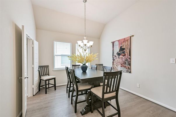 Chandelier, Dining room, Interior, Wood Texture Flooring