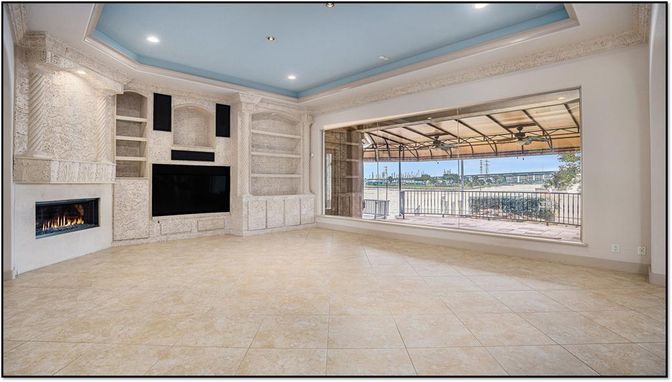 Empty room, Fireplace, Interior, Recessed Lighting