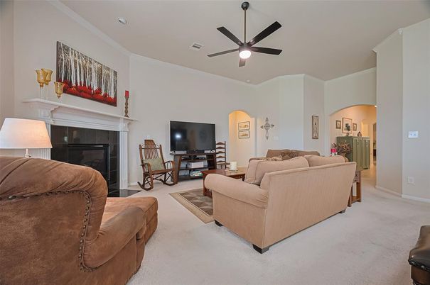 Fireplace, Interior, Living room, Recessed Lighting