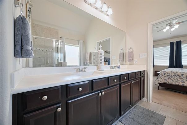 Bathroom, Dual Sink Vanities, Glass Shower, Interior