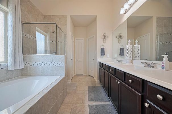 Bathroom, Dual Sink Vanities, Glass Shower, Interior