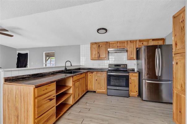 Interior, Kitchen, Wood Texture Flooring