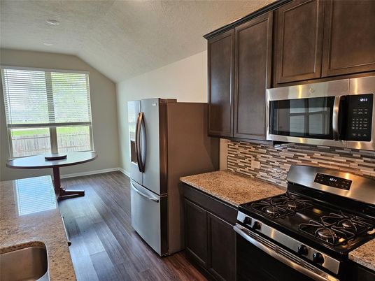 Interior, Kitchen, Stainless Steel Appliances, Wood Texture Flooring