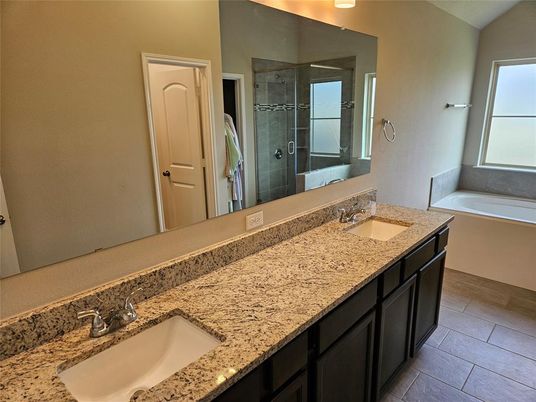 Bathroom, Dual Sink Vanities, Glass Shower, Interior