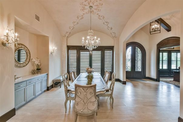 Chandelier, Dining room, Interior, Wood Texture Flooring