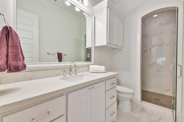 Bathroom, Glass Shower, Interior, Marble, Marble Walls