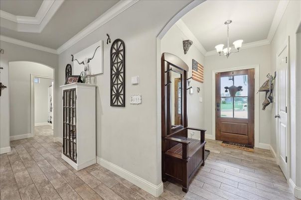 Chandelier, Interior, Wood Texture Flooring