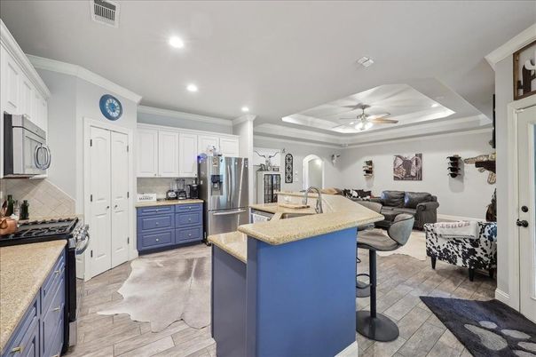 Interior, Kitchen, Living room, Recessed Lighting, Stainless Steel Appliances