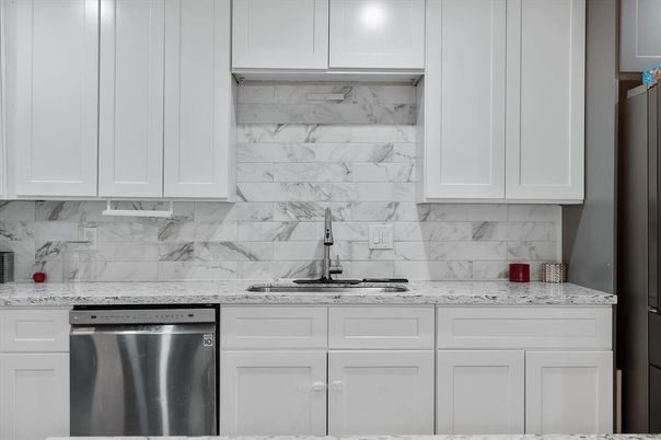 Interior, Kitchen, Marble Walls, Stainless Steel Appliances