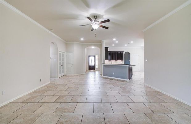 Empty room, Interior, Kitchen, Recessed Lighting