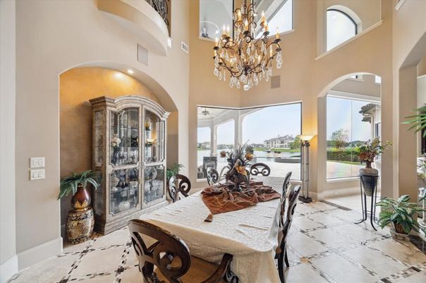 Chandelier, Dining room, Interior, Recessed Lighting, Water