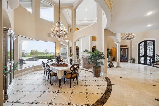 Chandelier, Dining room, Interior, Recessed Lighting