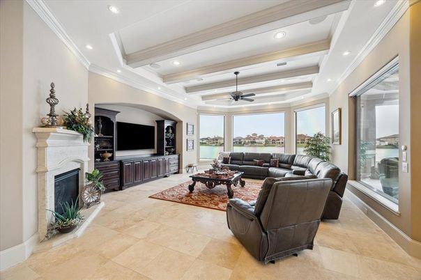Fireplace, Interior, Living room, Recessed Lighting