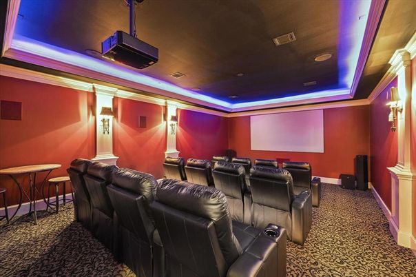 Home Theatre Room, Interior, Projection Screen, Recessed Lighting, Theatre Room