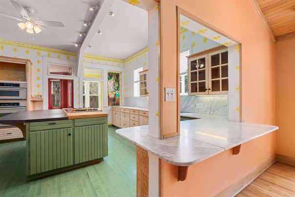 Interior, Kitchen, Wood Texture Flooring