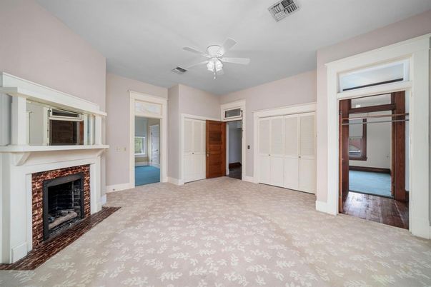 Empty room, Fireplace, Interior, Wood Texture Flooring