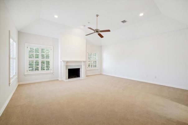 Empty room, Fireplace, Interior, Recessed Lighting