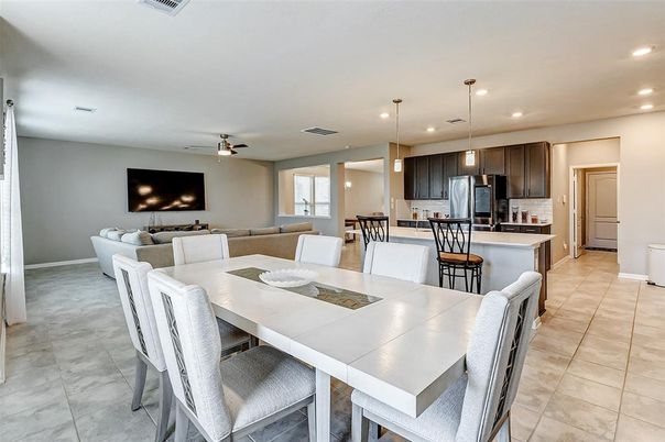 Dining room, Interior, Kitchen, Living room, Pendant Lights, Recessed Lighting