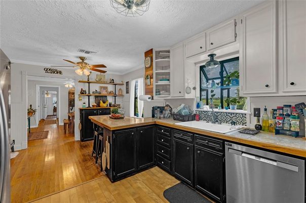 Interior, Kitchen, Wood Texture Flooring