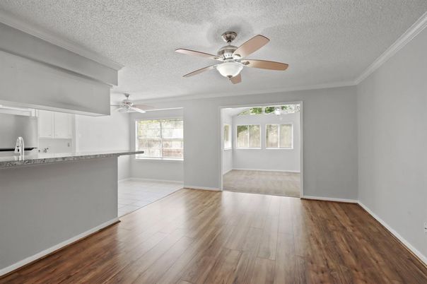 Empty room, Interior, Kitchen, Wood Texture Flooring