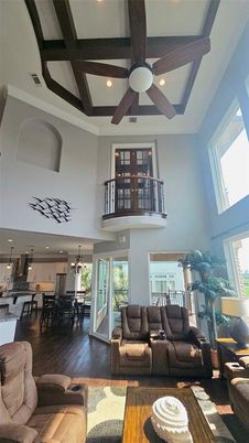 Dining room, Interior, Kitchen, Living room, Pendant Lights, Recessed Lighting, Wooden Beams, Wood Texture Flooring