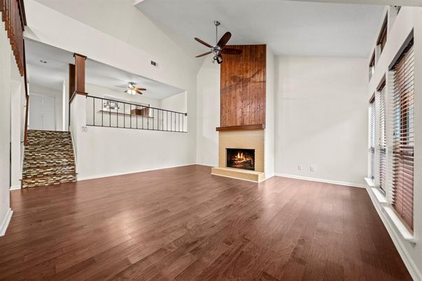 Empty room, Fireplace, Interior, Wood Texture Flooring