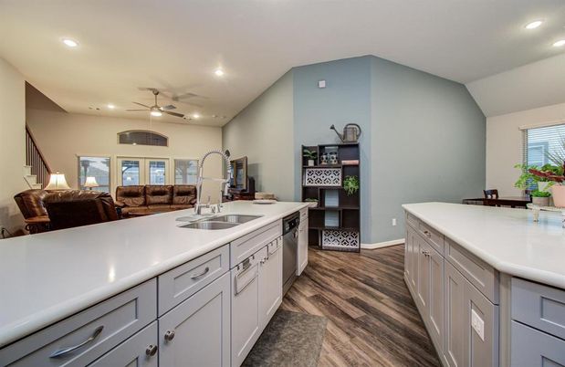 Interior, Kitchen, Recessed Lighting, Wood Texture Flooring
