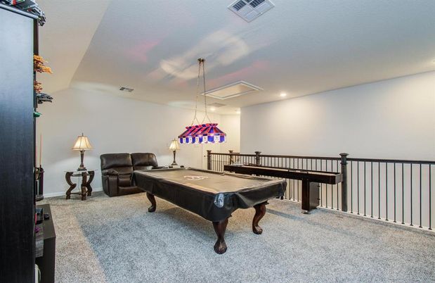 Billiard Table, Game Room, Interior, Pendant Lights, Recessed Lighting