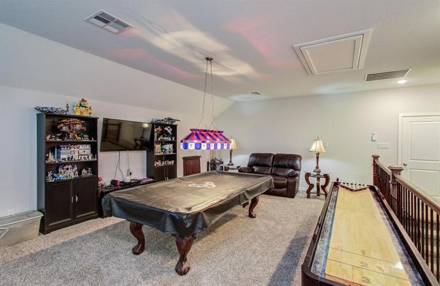 Billiard Table, Game Room, Interior, Pendant Lights, Recessed Lighting