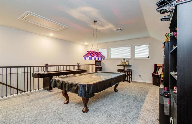 Billiard Table, Game Room, Interior, Pendant Lights, Recessed Lighting