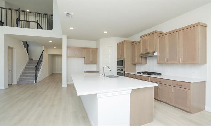 Interior, Kitchen, Recessed Lighting, Wood Texture Flooring