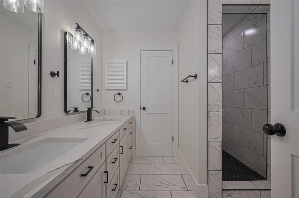 Bathroom, Dual Sink Vanities, Interior, Marble, Marble Walls