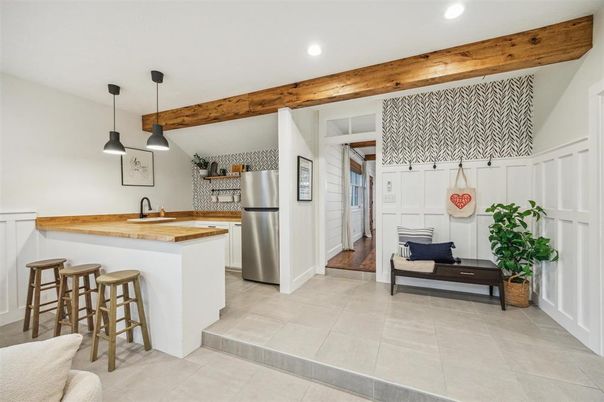 Interior, Kitchen, Pendant Lights, Recessed Lighting, Stainless Steel Appliances