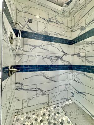 Bathroom, Glass Shower, Interior, Marble Walls