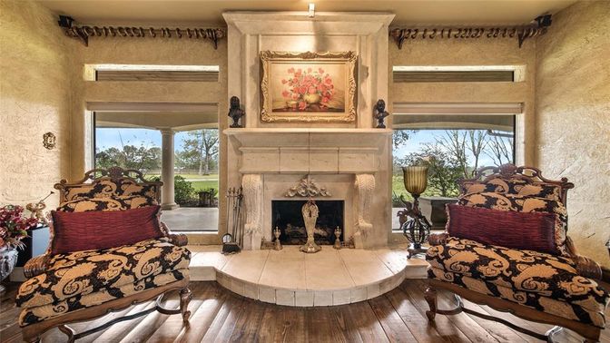 Fireplace, Interior, Wood Texture Flooring
