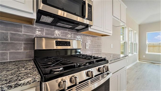Interior, Kitchen, Stainless Steel Appliances, Wood Texture Flooring