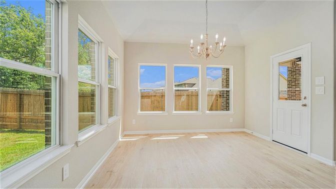 Chandelier, Empty room, Interior, Wood Texture Flooring