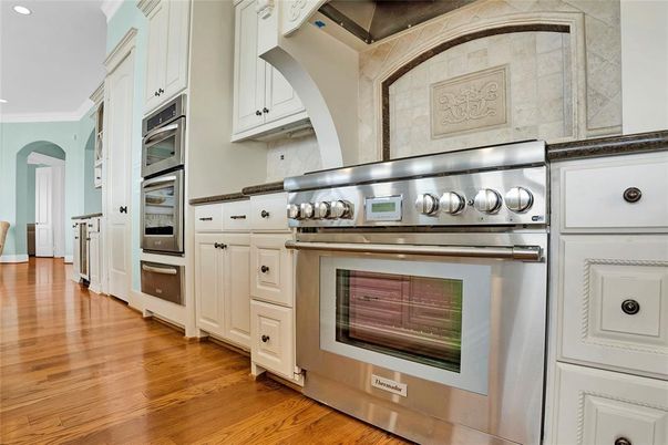 Interior, Kitchen, Stainless Steel Appliances, Wood Texture Flooring