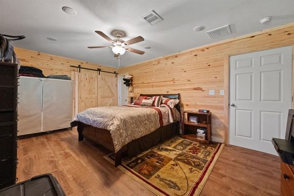 Bedroom, Interior, Wood Texture Flooring, Wooden Walls